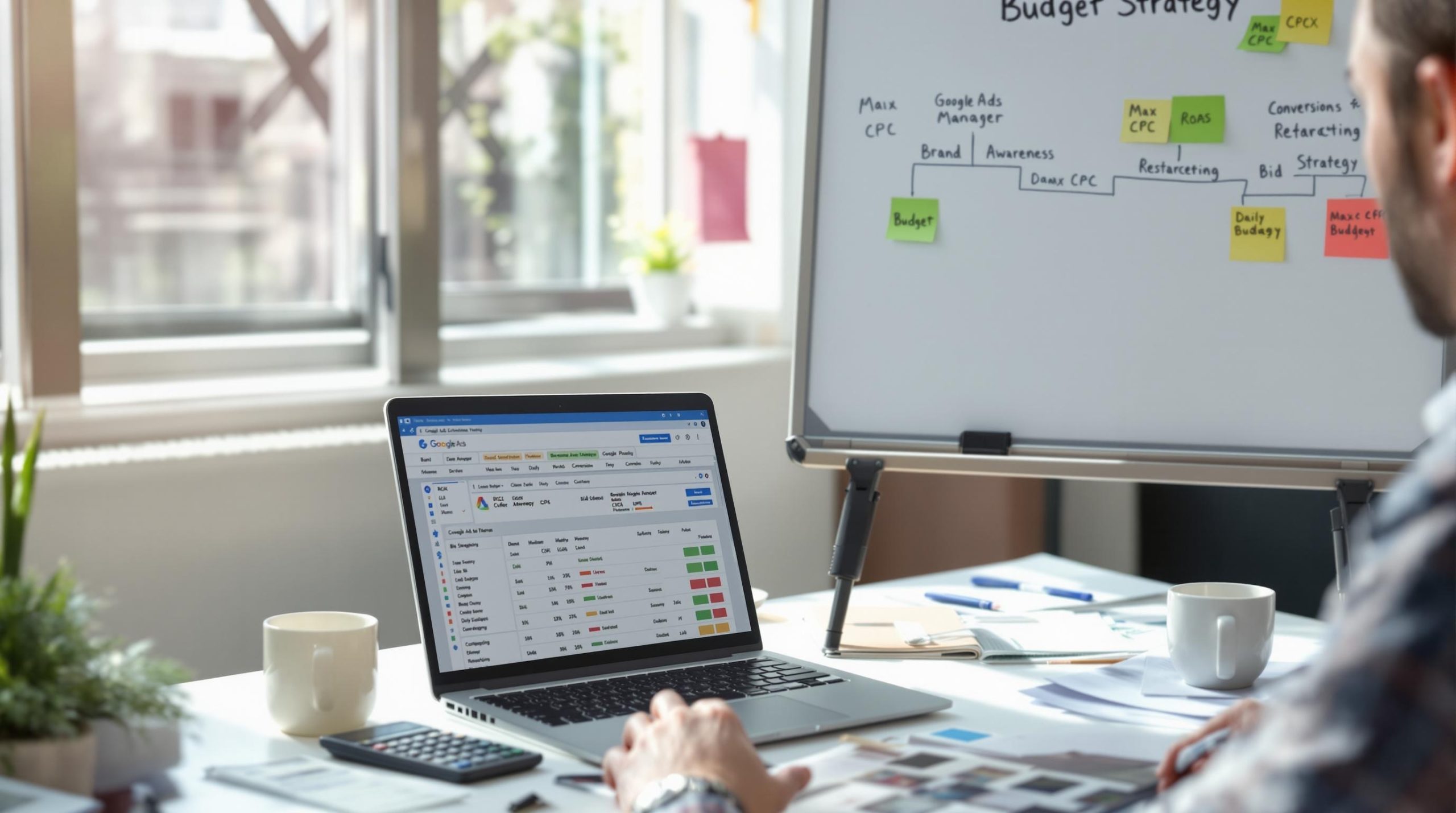 Person working on digital marketing strategy on laptop