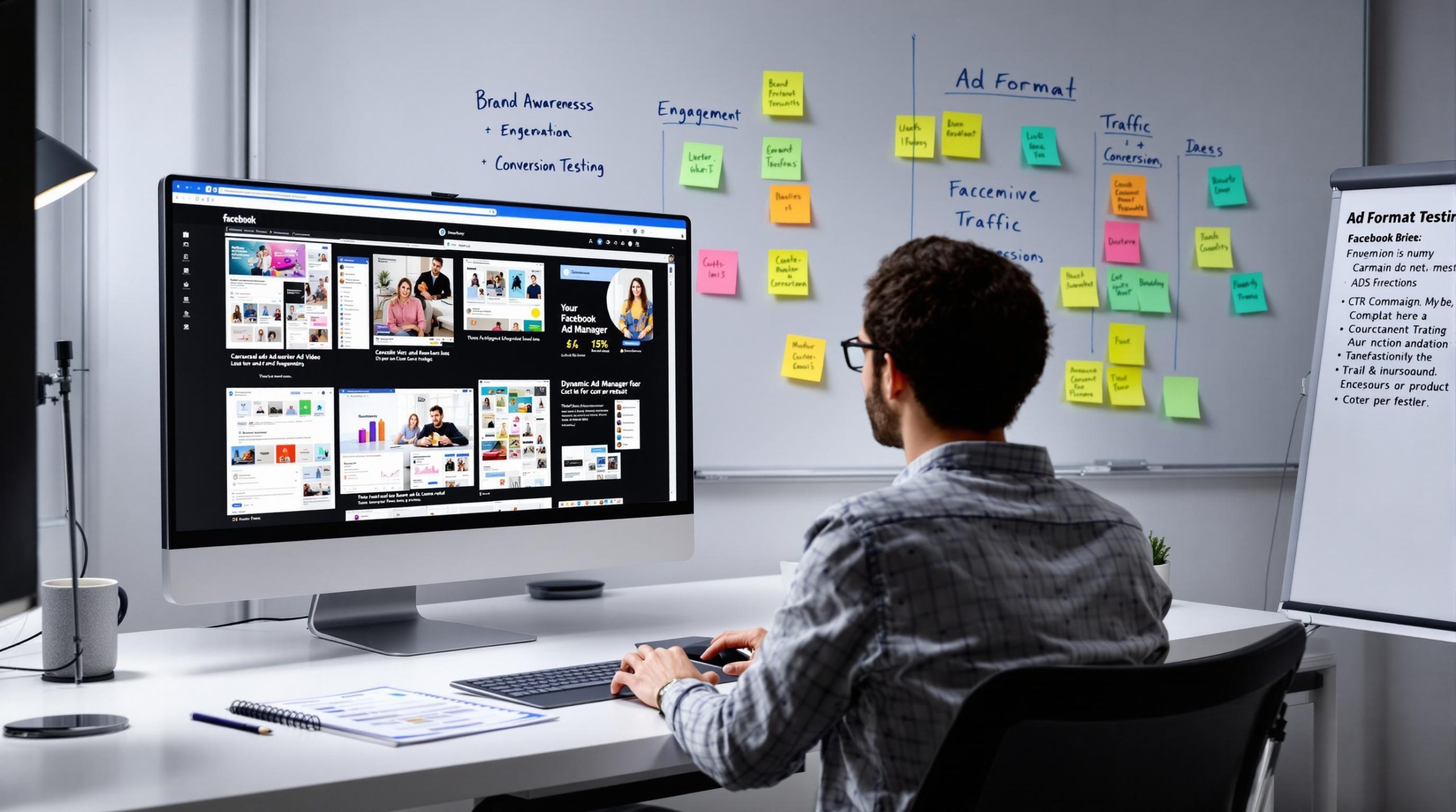 Person analyzing social media marketing strategies on computer.