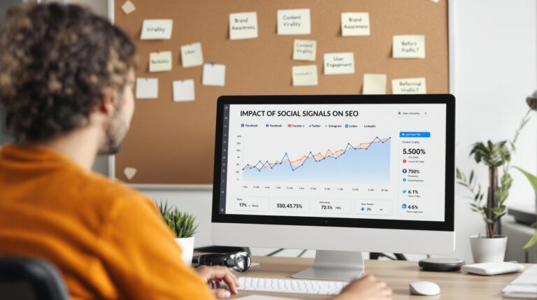 Person analyzing SEO data on computer screen.