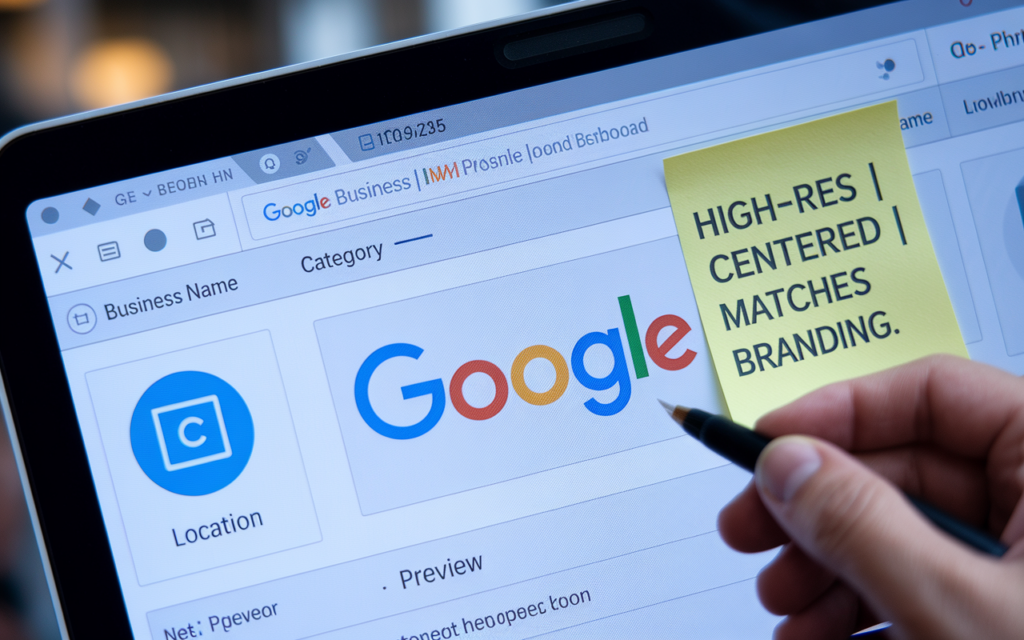 Google business profile webpage on a laptop screen.