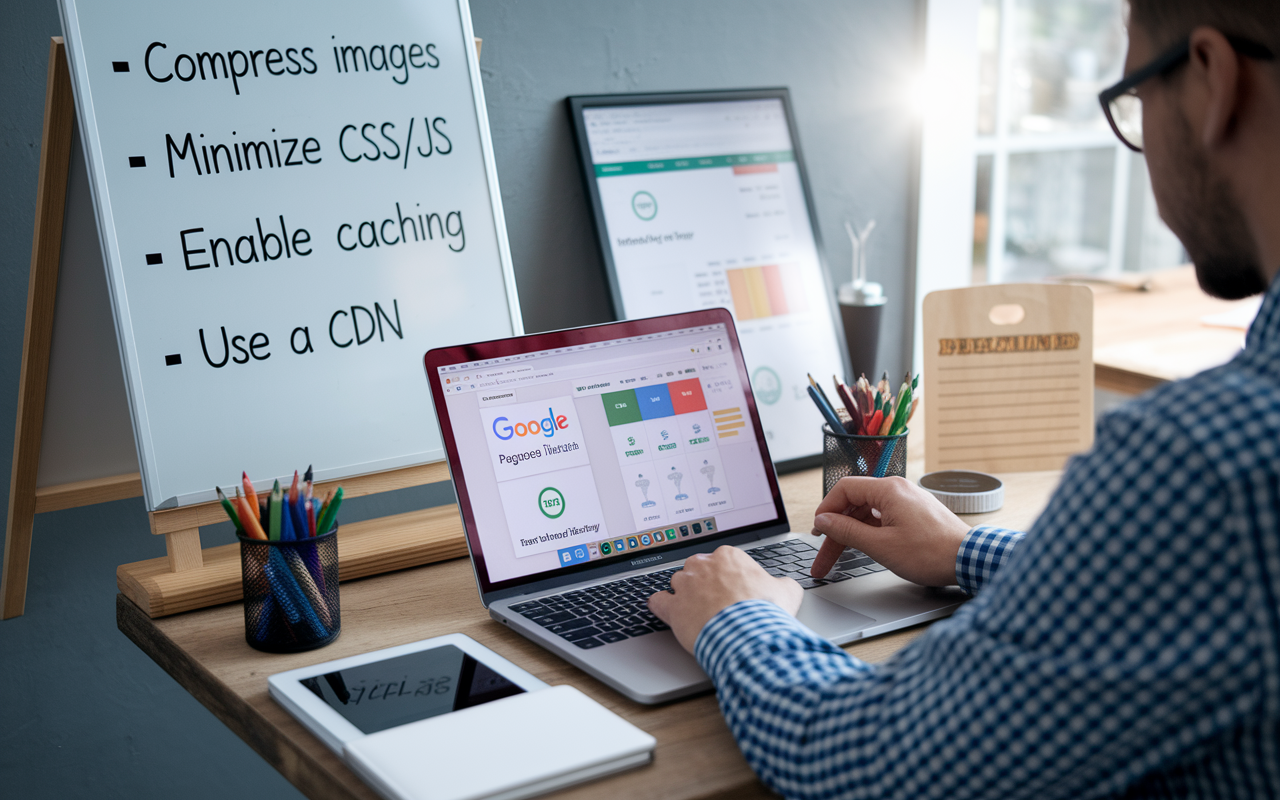 Web developer optimizing a website for SEO