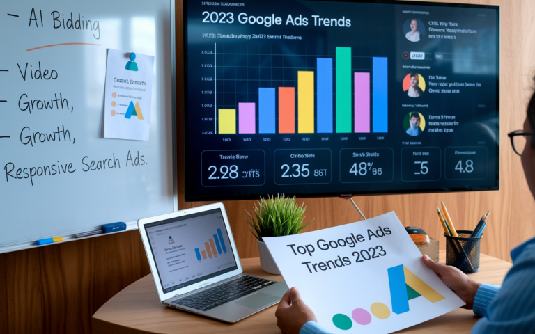Analyzing 2023 Google Ads Trends data and strategies.