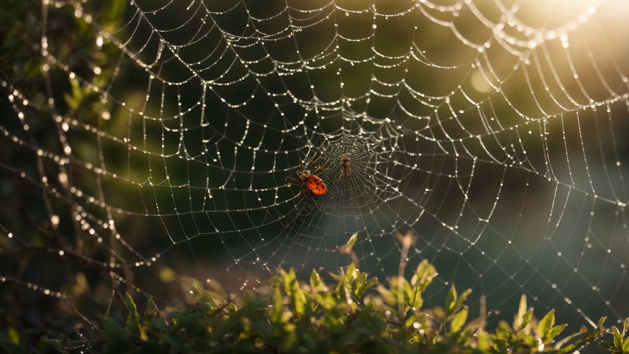 a spider skillfully navigates its intricate web in the morning dew, symbolizing the complexity and precision required in url structure optimization.