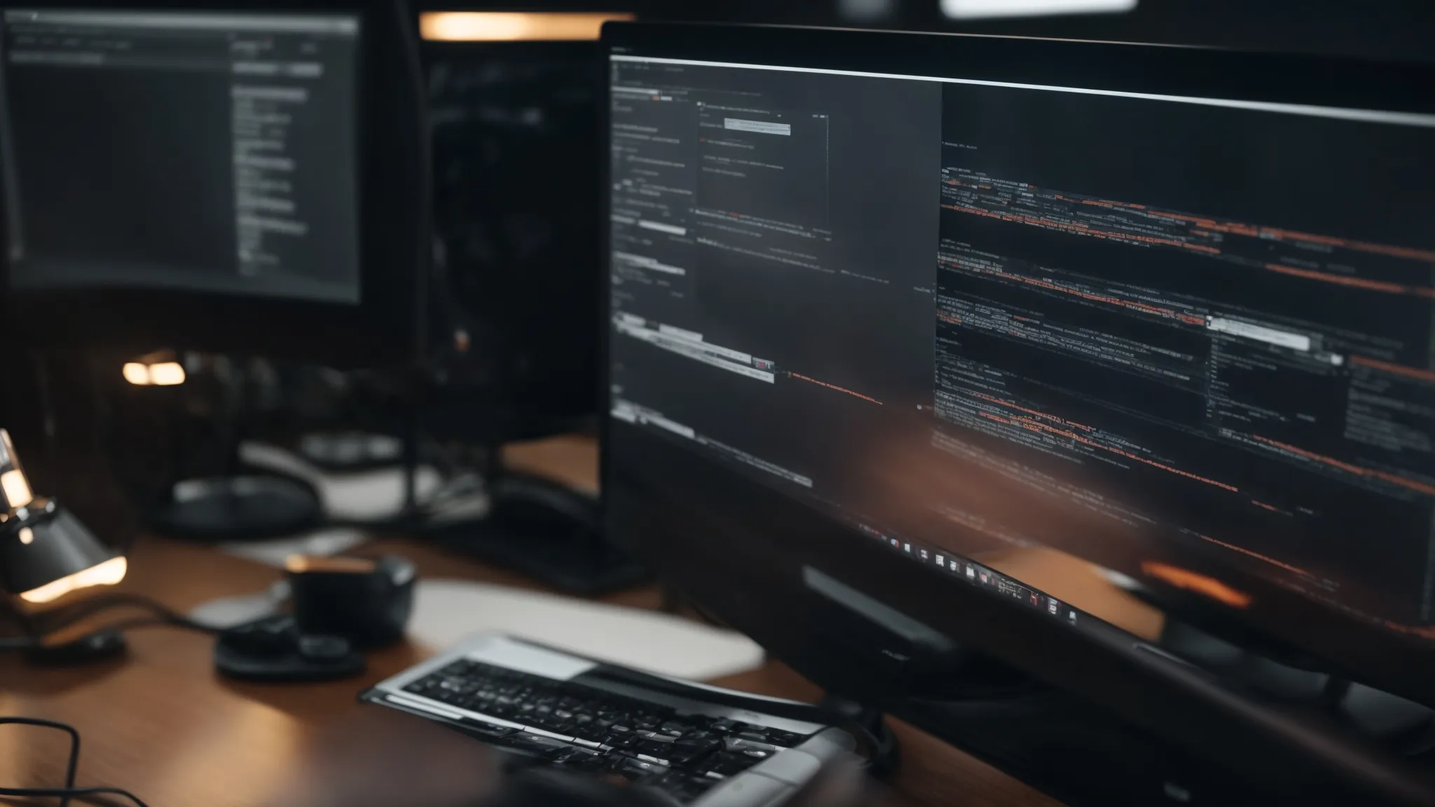 a website developer sits in front of a computer, adjusting the settings for a secure https connection.