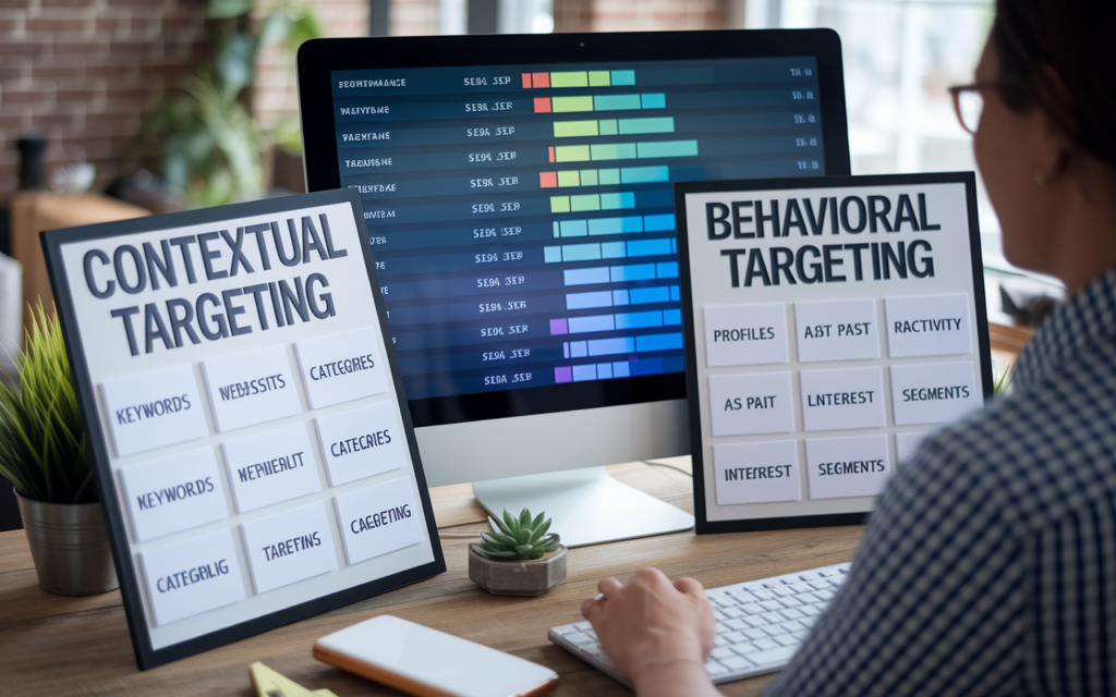 Person analyzing contextual and behavioral targeting data.