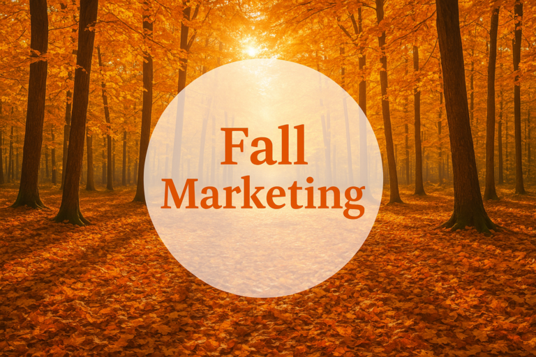 Autumn forest with fall marketing