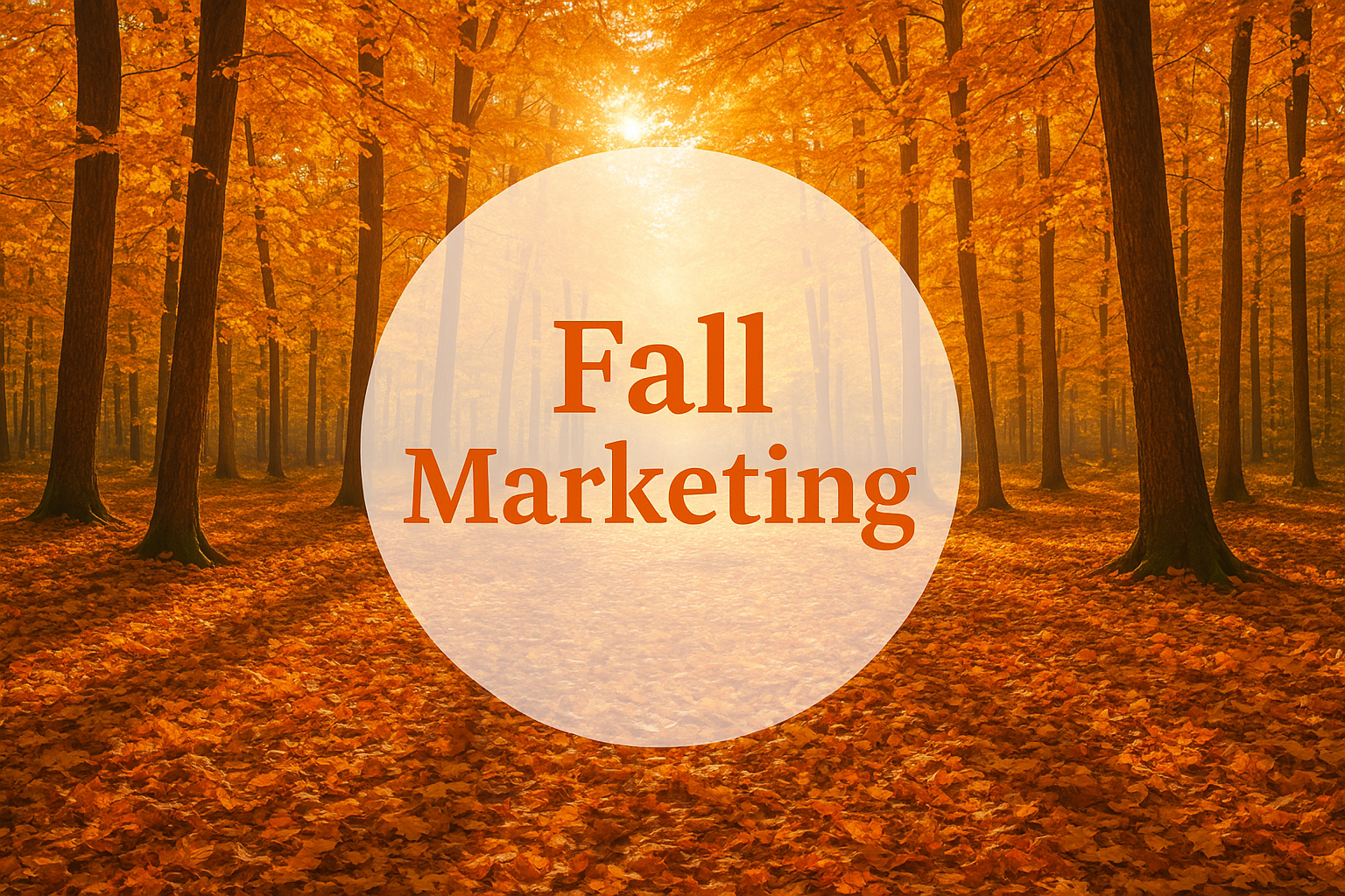Autumn forest with fall marketing