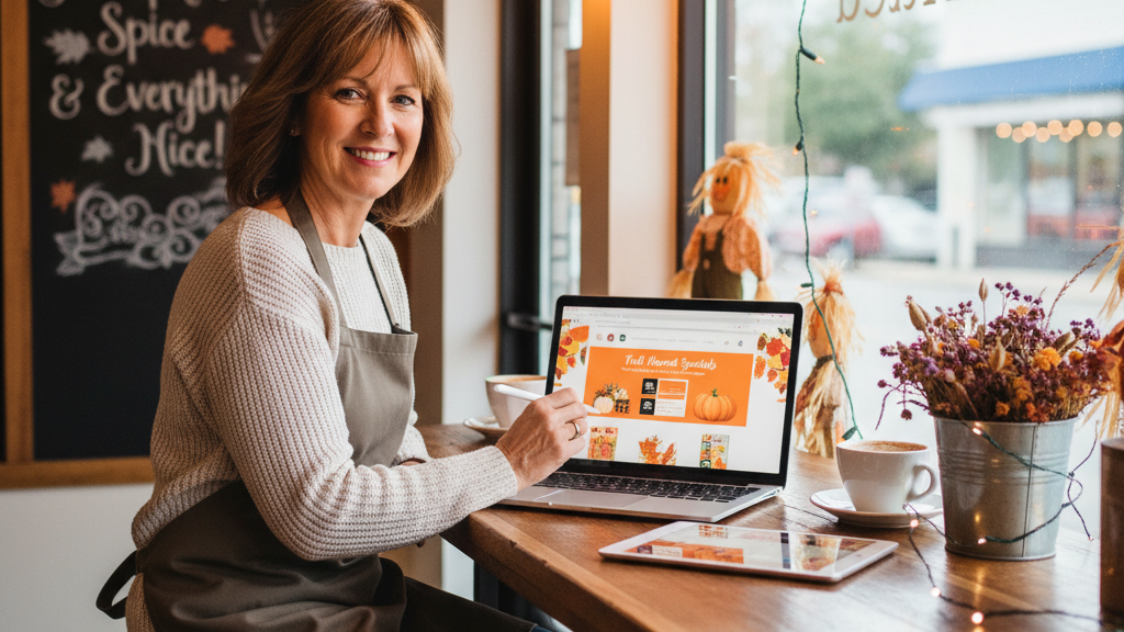 Small Business Owner Updating Online Profile
