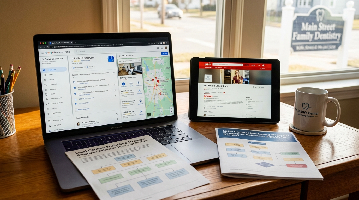 Local SEO content marketing strengthens geographic relevance signals on Google Maps, Google Business Profile, and Yelp.