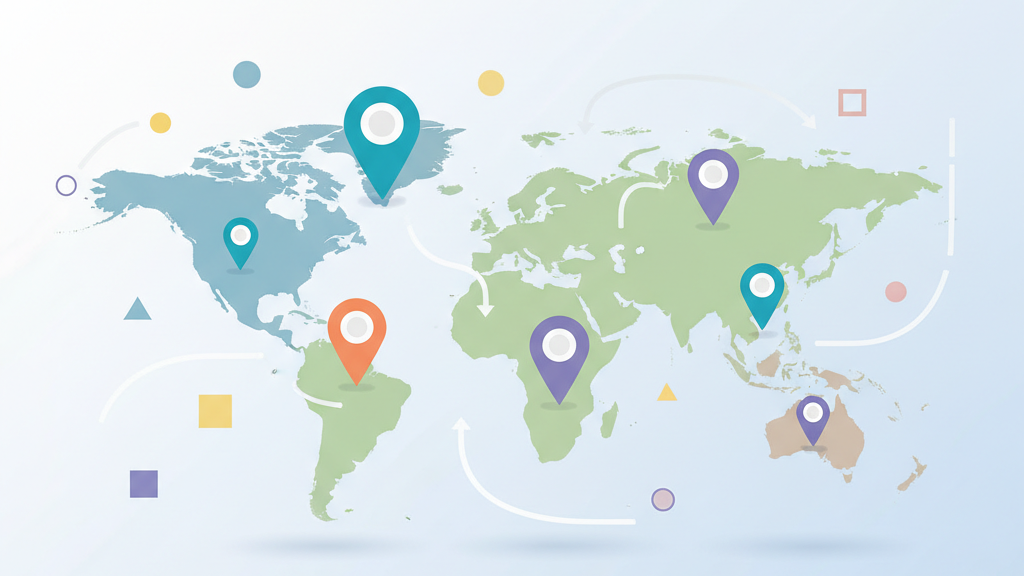 Abstract search map interface elements symbolizing local business visibility